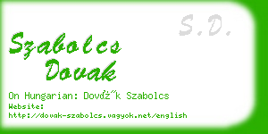 szabolcs dovak business card